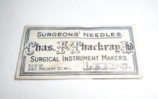 Old Thackray Ltd  Surgeon's No.2  Medical Needles x6 in original Packet