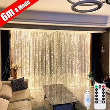 3/4/6M Christmas USB Curtain String Lights with Remote LED Fairy Lights for Bedr