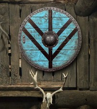 Wooden Round Viking Shield with Legartha Maiden Viking Shield Medieval Shield