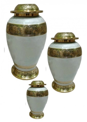 White cremation urn for - white, human
