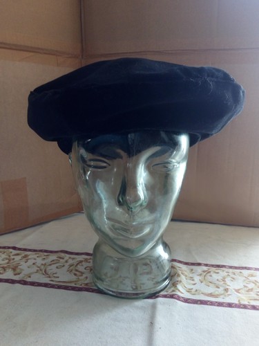 Ladies black velvet beret - ladies,