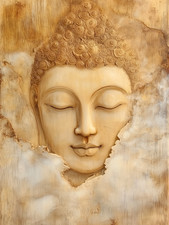Canvas Art Buddha Warm Beige
