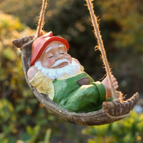 Green garden gnomes statues - gnomes,