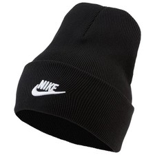 Nike Utility Mens Beanie Black White Woolly Hat Adults Unisex DJ6224 010
