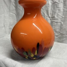 Art Deco Orange Splatter Glass