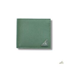 Prada Sage Green Saffiano Leather Bifold Wallet