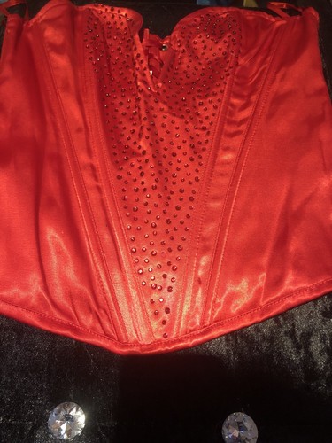 Bnwt red diamante - red, corset