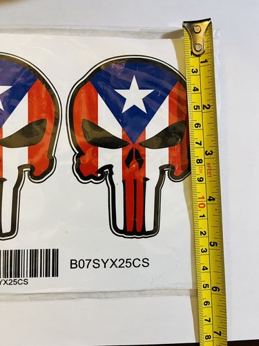 Puerto rico skull sticker - puerto,