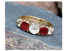 Antique Victorian 9ct GOLD Ring - Size uk M (us 6) - Chester Hallmarked - 1.9g