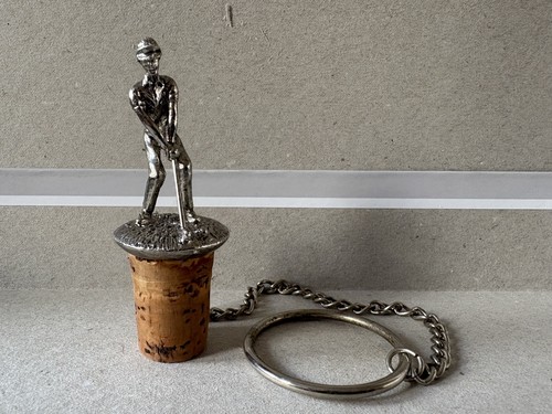 Pewter golfer wine stopper - pewter,