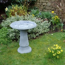 Cameo bird bath with - bird,