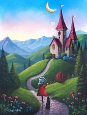 Scott Bateman original signed painting whimsical canvas art