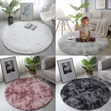 Round Shaggy Rug Living Room Bedroom Carpet Fluffy Anti-Skid Mat 60/80/100/120cm