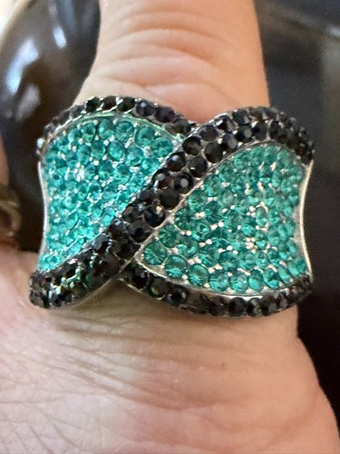 Blue zircon cocktail ring - zircon, cz