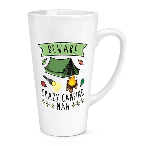 Beware crazy camping man 17oz - camping,
