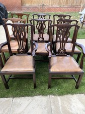 Chippendale Style Mahogany Dining Chairs, Set of 8 (6+2) Perfect for Christmas 
