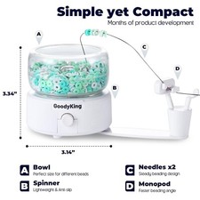 Electric Clay Bead Spinner for Bracelet Making, Jewellery Craft Kit, Gift White