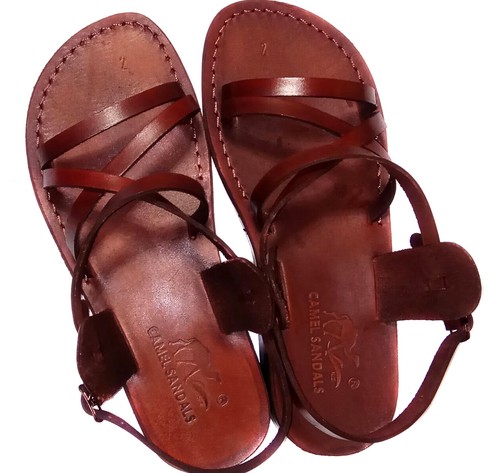 Brown leather sandals women - brown,