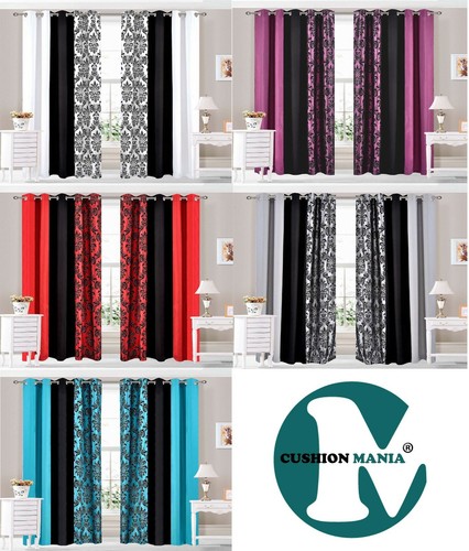 Eyelet ringtop curtains damask - eyelet,
