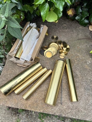Brass clock weights caps - clock,