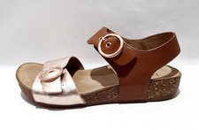 Hotter Tourist Sandals Size 5 UK Brown & Rose Gold Leather Adjustable Straps