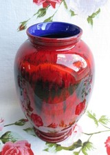 VINTAGE DECORATIVE ABSTRACT POOLE POTTERY SHOULDER VASE 23cm Tall