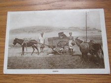 1924 Original Postcard. 'Aden'. Donkey Carts by Fallonjee, Dinshaw & Co. Aden.
