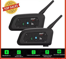 2X V6 Pro Motorcycle Intercom 6 Riders Group 1200m Helmet Headset Bluetooth 5.1