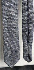 Mens Grey Mix Pure Wool Made In Scotland Vintage Skinny Tie 2.1" Wide 55" Long