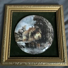 Staffordshire Fine Ceramics Hand-Made  Ceramic Miniature Country Scene framed