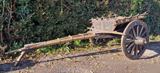 Antique 19th Century Wooden Ox Bullock Horse Cart Wagon Film Wedding Retail Prop