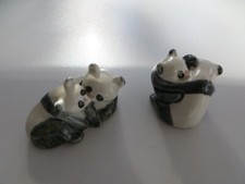 2 SETS OF VINTAGE PANDA BEAR ORNAMENTS / FIGURINES