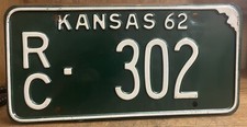 1962 KANSAS STATE LICENSE