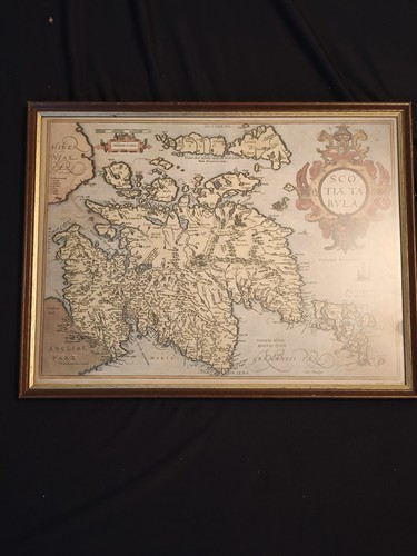 Large framed vintage style map - vintage,
