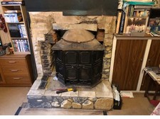 DOVRE STOVE Bifold, multifuel, cast iron,  Three Billy Goats - antique