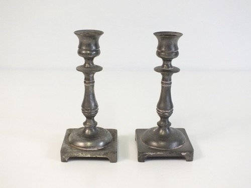 Pair antique vintage pewter - antique,