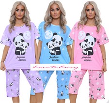 Ladies PJ Set Panda Animal