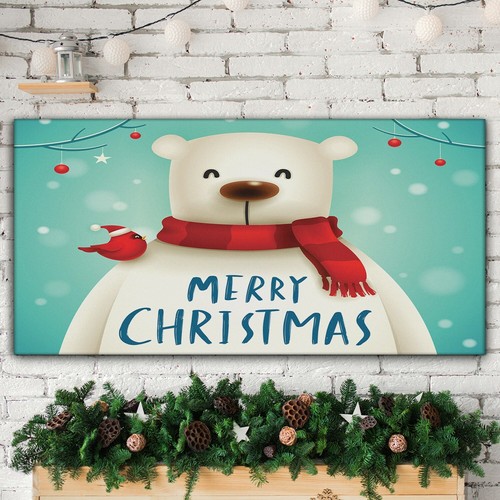 Christmas polar bear with - christmas,