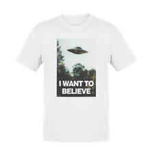 I WANT TO BELIEVE X FILES FAN ART FUNNY HORROR FILM MOVIE T SHIRT