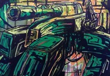 Landwalker Tank Original Concept Artwork Marker Art Comic Book Style