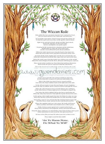 Wiccan rede poster - wiccan, a4