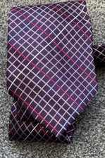 Mens Ted Baker London 100% Silk Purple Smart Formal Event Tie 3.75" Wide