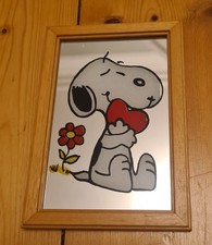 Peanuts Snoopy Picture Mirror Wooden Frame