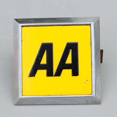 Vintage square car badge - square, aa