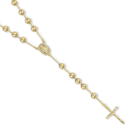 Yellow gold rosary beads - yellow,