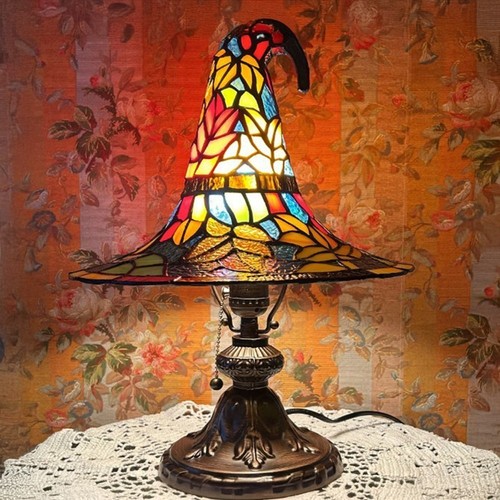 Stained glass witch - glass,