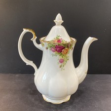 Royal Albert Old Country Roses Coffee Pot Bone Vintage China ( Repaired)