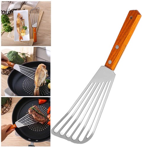 Stainless steel frying spatula - stainless,