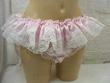 sissy silky satin  frilly lace