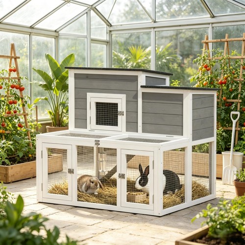 Story rabbit hutch with - 2-story,